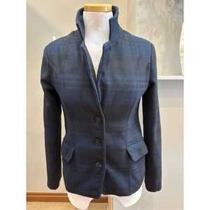 Dollhouse outwear S academia black Royal blue plaid wool blend (10) blazer coat